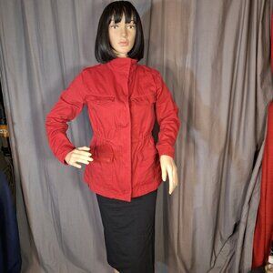 Women's Utility Jacket in Vibrant Red / Small